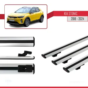 Kia Stonic 2018 ve Sonrası ile uyumlu Basic Model Ara Atkı Tavan Barı GRİ 3 ADET - Görsel 5