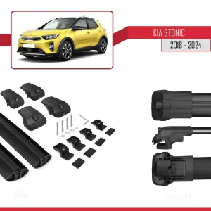 Kia Stonic 2018 ve Sonrası ile uyumlu ACE-1 Ara Atkı Tavan Barı SİYAH - Görsel 5