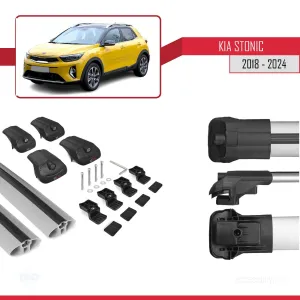 Kia Stonic 2018 ve Sonrası ile uyumlu ACE-1 Ara Atkı Tavan Barı GRİ - Görsel 5