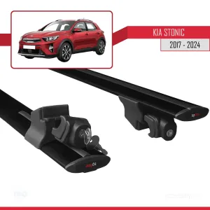 Kia Stonic 2017 ve Sonrası ile uyumlu HOOK Model Anahtar Kilitli Ara Atkı Tavan Barı SİYAH - Görsel 5