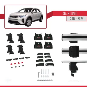 Kia Stonic 2017 ve Sonrası ile uyumlu ACE-4 Ara Atkı Tavan Barı GRİ thumb 4