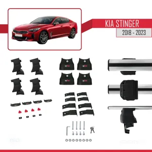 Kia Stinger 2018-2023 Arası ile uyumlu ACE-4 Ara Atkı Tavan Barı GRİ - Görsel 4
