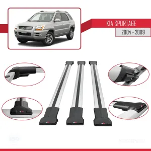 Kia Sportage 2004-2009 Arası ile Uyumlu FLY Model Ara Atkı Tavan Barı GRİ 3 ADET BAR thumb 5