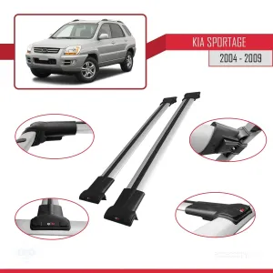Kia Sportage 2004-2009 Arası ile uyumlu FLY Model Ara Atkı Tavan Barı GRİ - Görsel 5