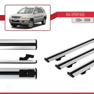 Kia Sportage 2004-2009 Arası ile uyumlu Basic Model Ara Atkı Tavan Barı GRİ 3 ADET - Görsel 3