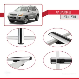 Kia Sportage 2004-2009 Arası ile uyumlu Basic Model Ara Atkı Tavan Barı GRİ 3 ADET - Görsel 4