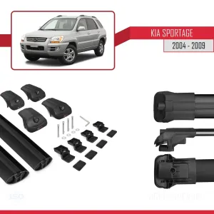 Kia Sportage 2004-2009 Arası ile uyumlu ACE-1 Ara Atkı Tavan Barı SİYAH - Görsel 5
