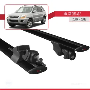 Kia Sportage 2004-2008 Arası ile uyumlu HOOK Model Anahtar Kilitli Ara Atkı Tavan Barı SİYAH thumb 5