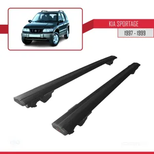 Kia Sportage 1997-1999 Arası ile uyumlu HOOK Model Anahtar Kilitli Ara Atkı Tavan Barı SİYAH thumb 4