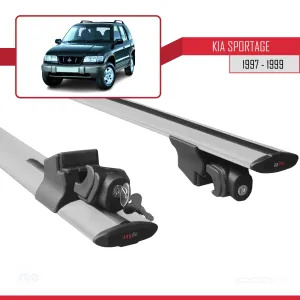 Kia Sportage 1997-1999 Arası ile uyumlu HOOK Model Anahtar Kilitli Ara Atkı Tavan Barı GRİ thumb 5