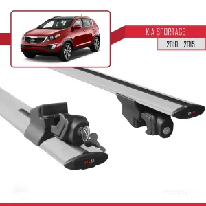 Kia Sportage (SL) 2010-2015 Arası ile uyumlu HOOK Model Anahtar Kilitli Ara Atkı Tavan Barı GRİ thumb 5