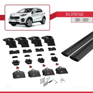 Kia Sportage (QL) 2017-2022 Arası ile uyumlu ACE-2 Ara Atkı Tavan Barı SİYAH thumb 5