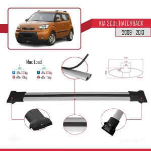 Kia Soul Hatchback 2009-2013 Arası ile uyumlu FLY Model Ara Atkı Tavan Barı GRİ 3 ADET BAR - Görsel 4