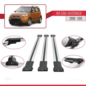 Kia Soul Hatchback 2009-2013 Arası ile uyumlu FLY Model Ara Atkı Tavan Barı GRİ 3 ADET BAR - Görsel 5