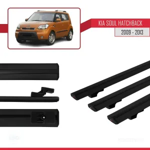 Kia Soul Hatchback 2009-2013 Arası ile uyumlu Basic Model Ara Atkı Tavan Barı SİYAH 3 ADET - Görsel 3