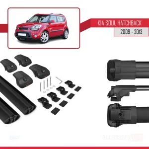 Kia Soul Hatchback 2009-2013 Arası ile uyumlu ACE-1 Ara Atkı Tavan Barı SİYAH thumb 5