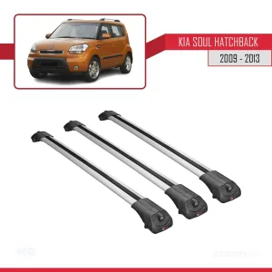 Kia Soul Hatchback 2009-2013 Arası ile uyumlu ACE-1 Ara Atkı Tavan Barı GRİ 3 ADET BAR thumb 3