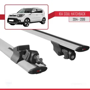 Kia Soul (PS) 2014-2019 Arası ile uyumlu HOOK Model Anahtar Kilitli Ara Atkı Tavan Barı GRİ thumb 5