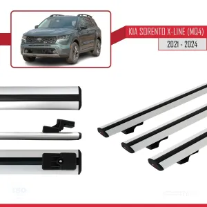 Kia Sorento X-LINE (MQ4) 2021 ve Sonrası ile uyumlu Basic Model Ara Atkı Tavan Barı GRİ 3 ADET - Görsel 5