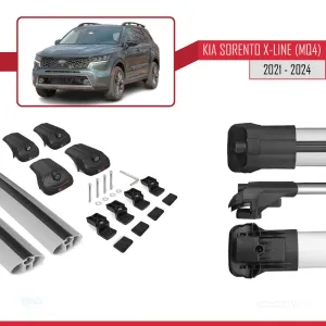 Kia Sorento X-LINE (MQ4) 2021 ve Sonrası ile uyumlu ACE-1 Ara Atkı Tavan Barı GRİ thumb 5