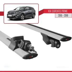 Kia Sorento Prime (UM) 2015-2019 Arası ile uyumlu HOOK Model Anahtar Kilitli Ara Atkı Tavan Barı GRİ thumb 5
