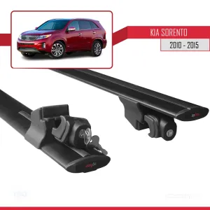 Kia Sorento 2010-2015 Arası ile uyumlu HOOK Model Anahtar Kilitli Ara Atkı Tavan Barı SİYAH - Görsel 5