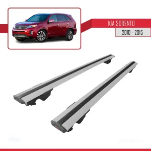 Kia Sorento 2010-2015 Arası ile uyumlu HOOK Model Anahtar Kilitli Ara Atkı Tavan Barı GRİ thumb 4