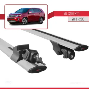 Kia Sorento 2010-2015 Arası ile uyumlu HOOK Model Anahtar Kilitli Ara Atkı Tavan Barı GRİ thumb 5