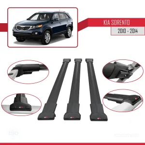 Kia Sorento 2010-2014 Arası ile Uyumlu FLY Model Ara Atkı Tavan Barı SİYAH 3 ADET BAR thumb 5