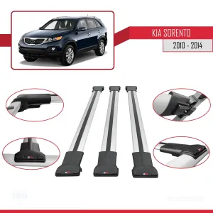 Kia Sorento 2010-2014 Arası ile Uyumlu FLY Model Ara Atkı Tavan Barı GRİ 3 ADET BAR - Görsel 5