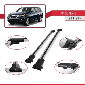 Kia Sorento 2010-2014 Arası ile uyumlu FLY Model Ara Atkı Tavan Barı GRİ thumb 5