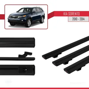 Kia Sorento 2010-2014 Arası ile uyumlu Basic Model Ara Atkı Tavan Barı SİYAH 3 ADET thumb 3