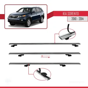 Kia Sorento 2010-2014 Arası ile uyumlu Basic Model Ara Atkı Tavan Barı GRİ 3 ADET thumb 5