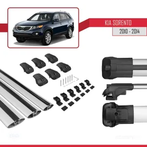 Kia Sorento 2010-2014 Arası ile uyumlu ACE-1 Ara Atkı Tavan Barı GRİ 3 ADET BAR thumb 5