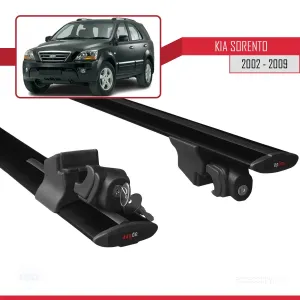 Kia Sorento 2002-2009 Arası ile uyumlu HOOK Model Anahtar Kilitli Ara Atkı Tavan Barı SİYAH - Görsel 5
