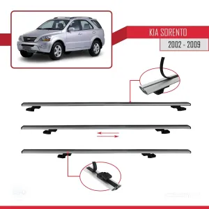 Kia Sorento 2002-2009 Arası ile uyumlu Basic Model Ara Atkı Tavan Barı GRİ 3 ADET thumb 5