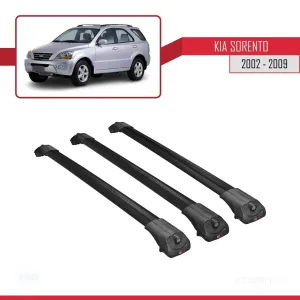 Kia Sorento 2002-2009 Arası ile uyumlu ACE-1 Ara Atkı Tavan Barı SİYAH 3 ADET BAR thumb 3