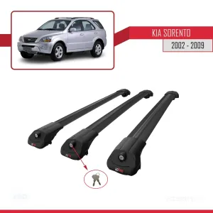 Kia Sorento 2002-2009 Arası ile uyumlu ACE-1 Ara Atkı Tavan Barı SİYAH 3 ADET BAR thumb 4