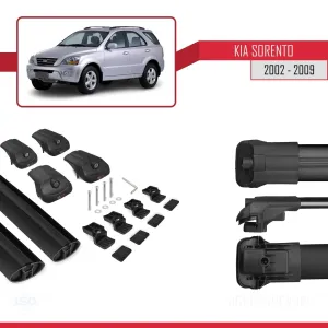 Kia Sorento 2002-2009 Arası ile uyumlu ACE-1 Ara Atkı Tavan Barı SİYAH - Görsel 5