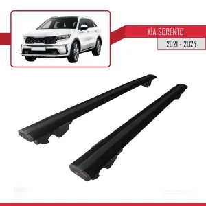 Kia Sorento (MQ4) 2021 ve Sonrası ile uyumlu HOOK Model Anahtar Kilitli Ara Atkı Tavan Barı SİYAH thumb 4