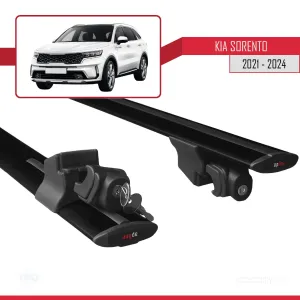 Kia Sorento (MQ4) 2021 ve Sonrası ile uyumlu HOOK Model Anahtar Kilitli Ara Atkı Tavan Barı SİYAH thumb 5