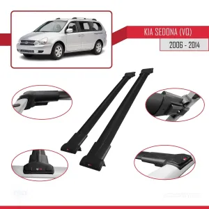 Kia Sedona (VQ) 2006-2014 Arası ile Uyumlu FLY Model Ara Atkı Tavan Barı SİYAH - Görsel 5