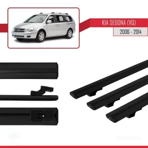 Kia Sedona (VQ) 2006-2014 Arası ile uyumlu Basic Model Ara Atkı Tavan Barı SİYAH 3 ADET thumb 3