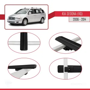 Kia Sedona (VQ) 2006-2014 Arası ile uyumlu Basic Model Ara Atkı Tavan Barı SİYAH 3 ADET thumb 4