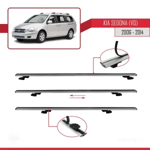 Kia Sedona (VQ) 2006-2014 Arası ile uyumlu Basic Model Ara Atkı Tavan Barı GRİ 3 ADET thumb 5