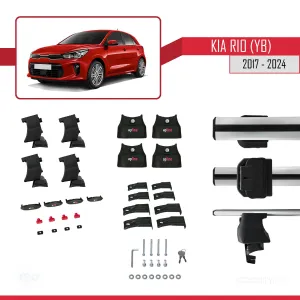 Kia Rio (YB) Hatchback 2017-2023 ile uyumlu ACE-4 Ara Atkı Tavan Barı GRİ - Görsel 4