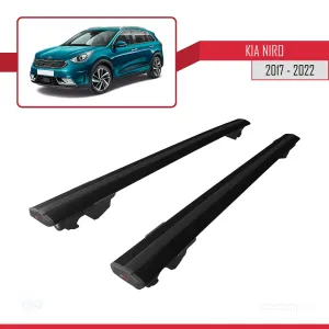 Kia Niro (DE) 2017-2022 Arası ile uyumlu HOOK Model Anahtar Kilitli Ara Atkı Tavan Barı SİYAH - Görsel 4