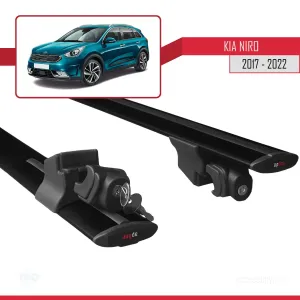 Kia Niro (DE) 2017-2022 Arası ile uyumlu HOOK Model Anahtar Kilitli Ara Atkı Tavan Barı SİYAH - Görsel 5