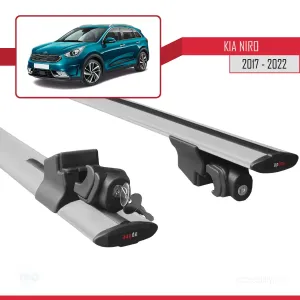 Kia Niro (DE) 2017-2022 Arası ile uyumlu HOOK Model Anahtar Kilitli Ara Atkı Tavan Barı GRİ thumb 5