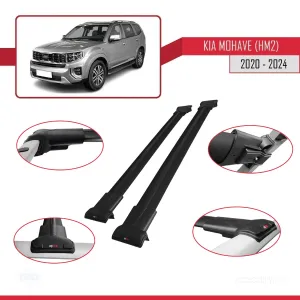 Kia Mohave (HM2) 2020 ve Sonrası ile Uyumlu FLY Model Ara Atkı Tavan Barı SİYAH thumb 5